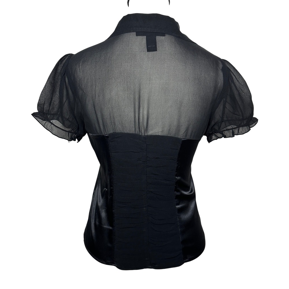 VTG Y2K INC Sheer Ruffle Top Whimsigoth‎ Romantic Mixed Media Fairy Grunge 4P - Picture 2 of 10